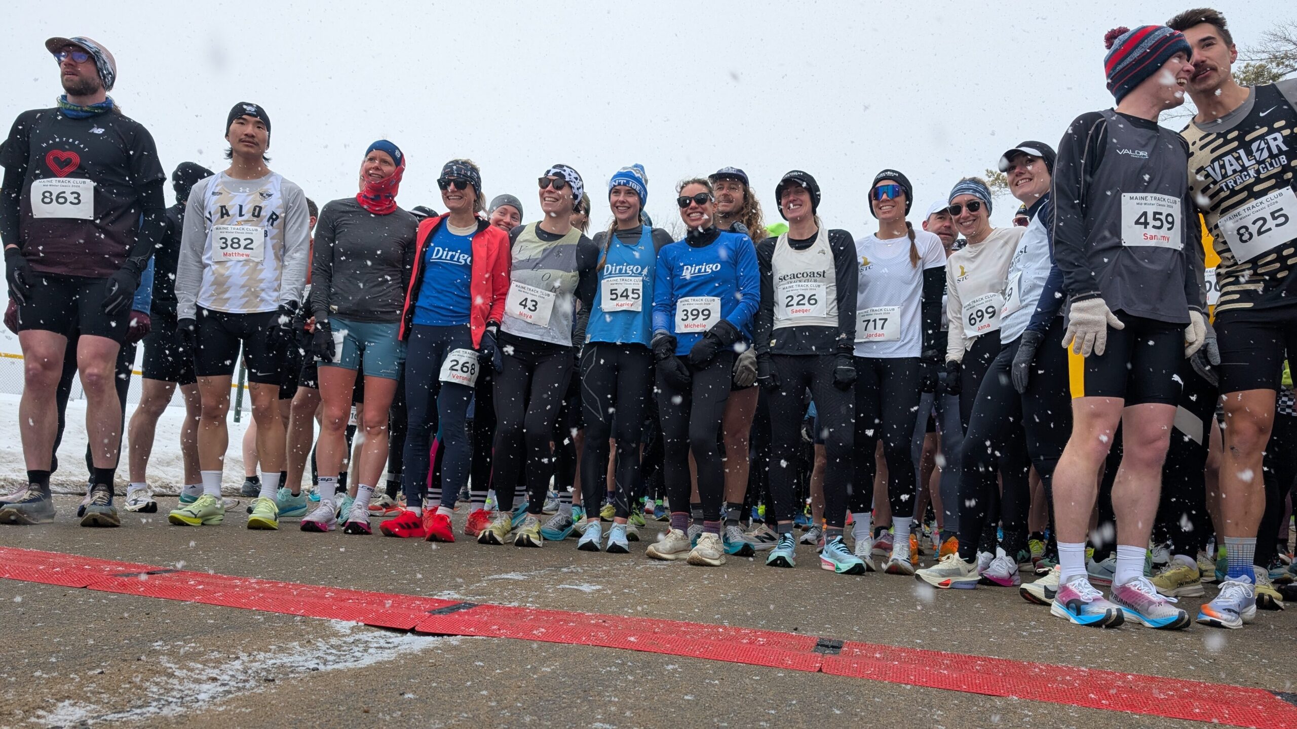 Getting ready for the start of the race.